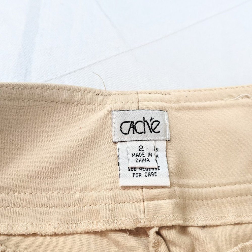 Cache Y2k Cream Oversize Button Adorned Capris - image 4